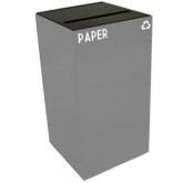 WITT GeoCube Square Recycling Receptacle w/ Slot Opening - 28 gallon, Slate